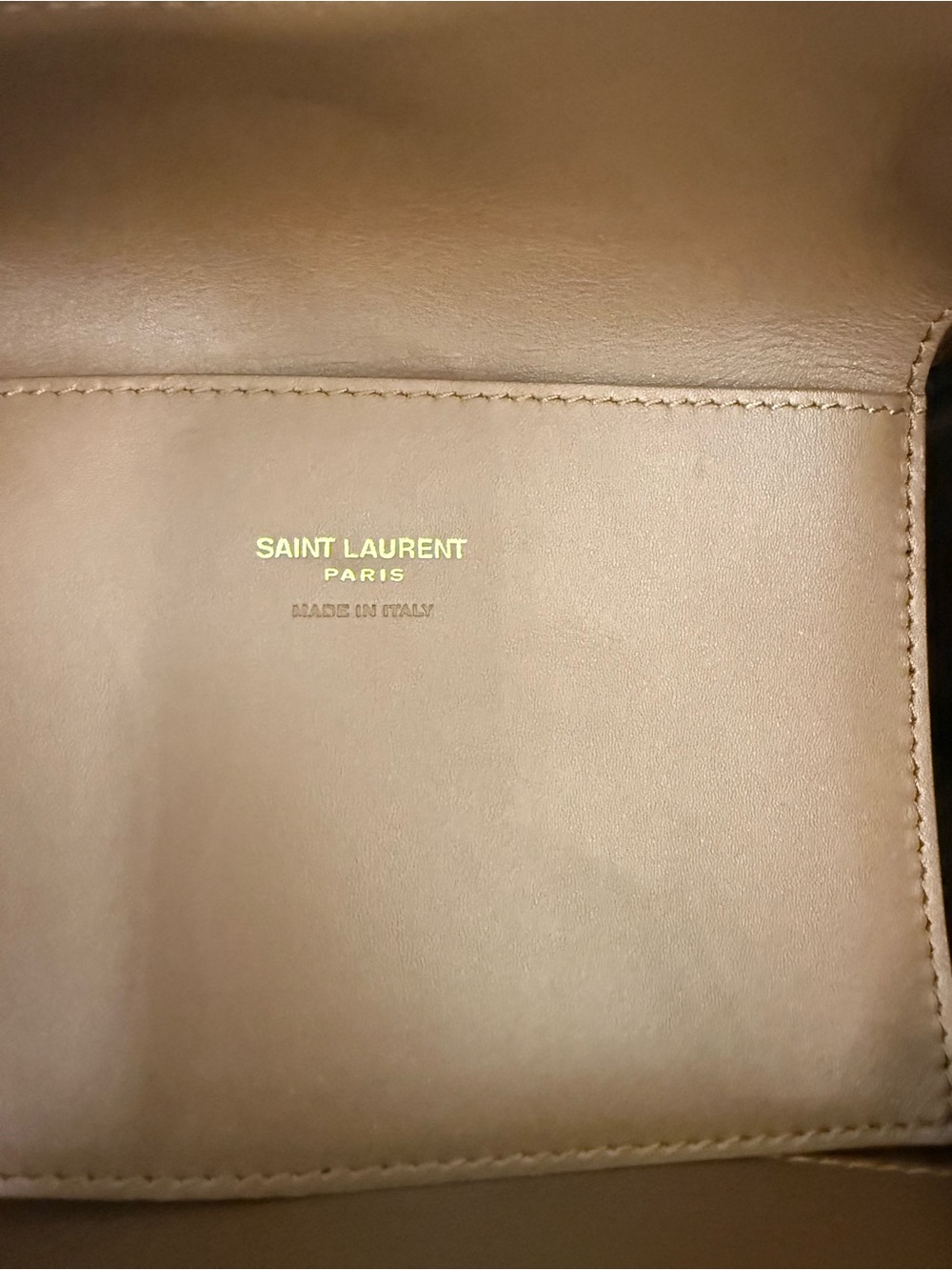 Saint Laurent Brown Suede Tote with Gold YSL Emblem - Picture 10 of 11